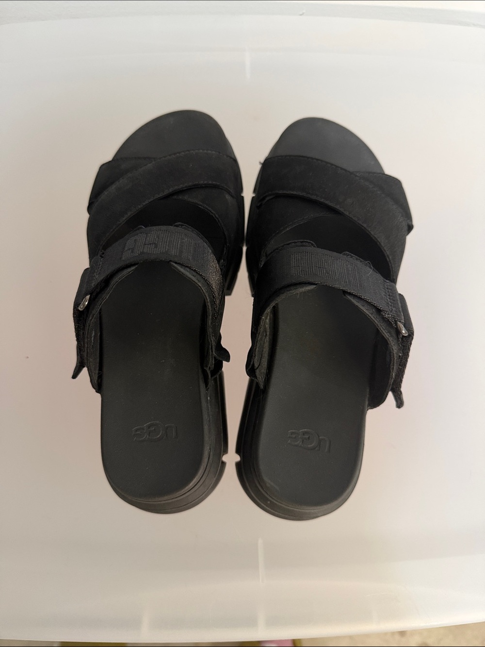 UGG Ashton Platform Black Slide Sandals - Picture 6 of 6